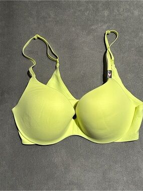 Victoria's Secret Perfect Shape Push-Up Bra Neon Lime Yellow 34C NWT